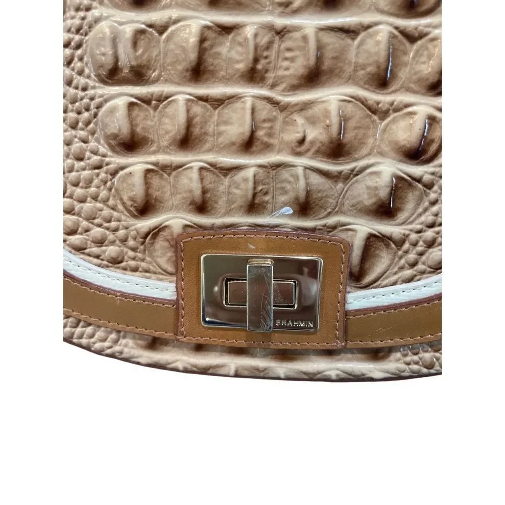 Brahmin Women's Brown Croc Embossed Crossbody Bag